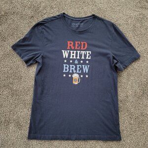 Men's Life is Good RED WHITE & BREW size Medium
